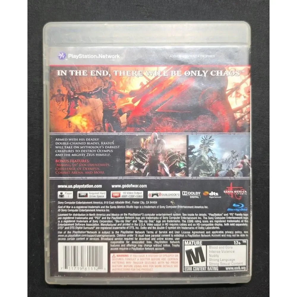 God of War III (Sony PlayStation 3, 2010) Cib Ps3 With Manual, Tested